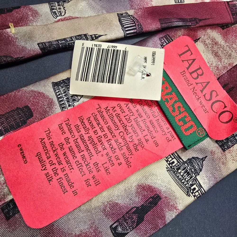 Tabasco Brand‎ Neckwear Novelty Necktie World Landmarks Architecture Silk